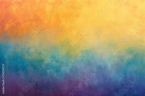 A banner with an abstract textured background with a bright brushstroke pattern with a smooth gradient transition from orange to blue
