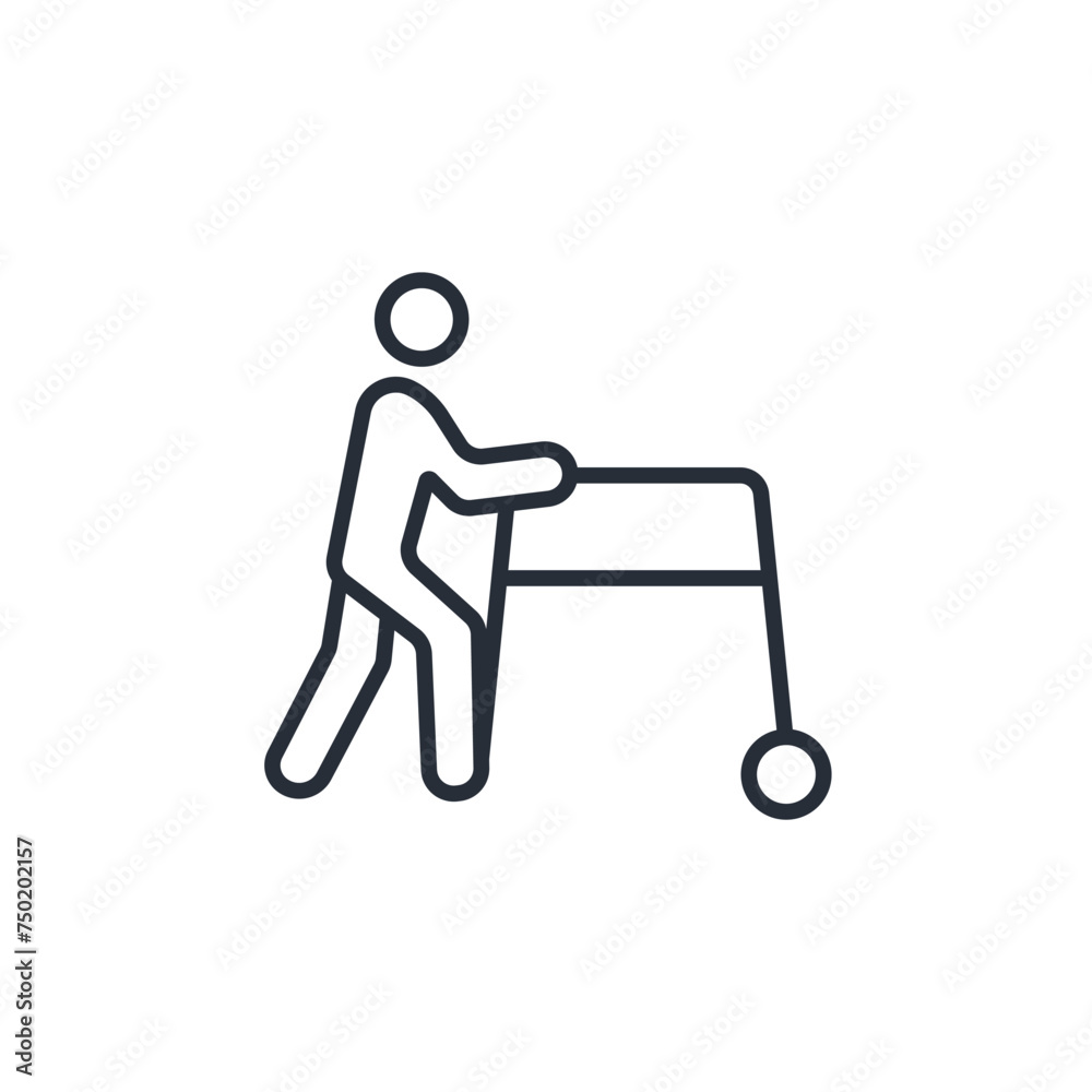 walker icon. vector.Editable stroke.linear style sign for use web design,logo.Symbol illustration. walker icon. vector.Editable stroke.linear style sign for use web design,logo.Symbol illustration.
