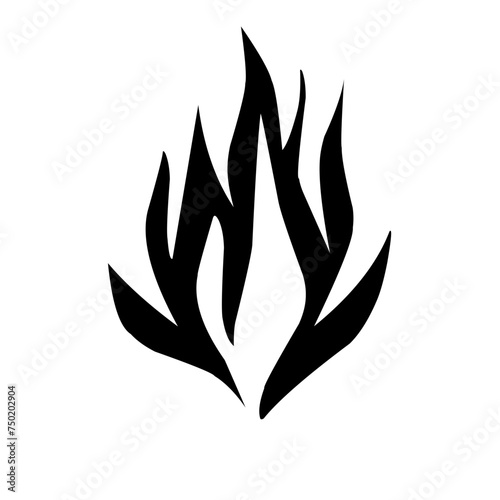 Ikon Api Hitam dan Putih Vektor Datar. Tanda Bentuk Api Unggun, Terisolasi. Koleksi Api Unggun