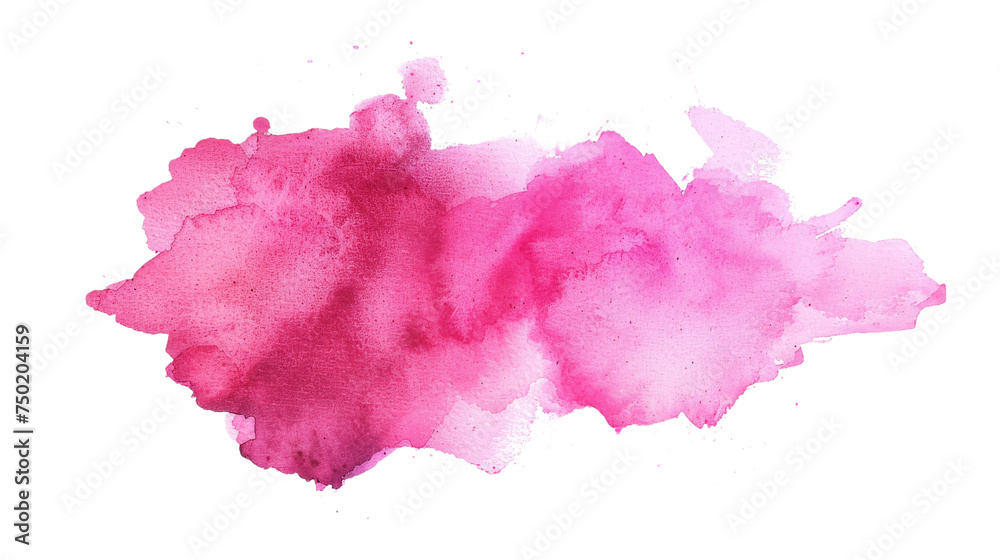 A textured pink watercolor splash creating an abstract stain on a pure white background, showing artistic fluidity A textured pink watercolor splash creating an abstract stain on a pure white background, showing artistic fluidity