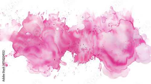 Vast expanse of pink watercolor abstraction with delicate dispersing and pooling on white photo