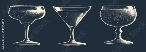Set of cocktail Glasses. 