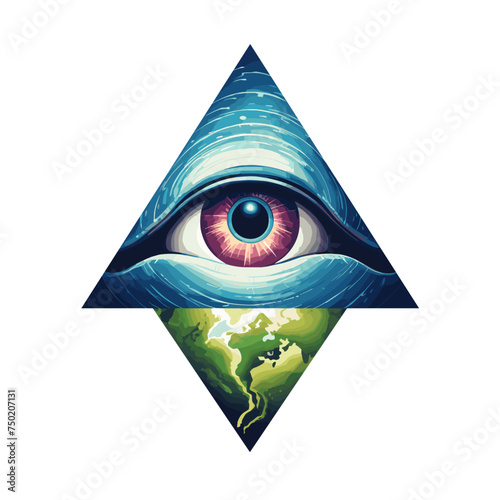 Das Allsehende Auge: Symbol der göttlichen Weisheit und Überwachung vektor