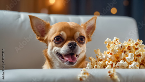 cute dog at home with popcorn © tanya78