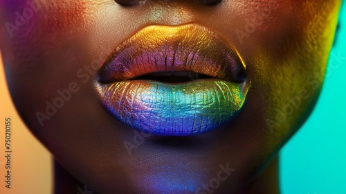 iridescent whisper: the allure of rainbow metallic lips