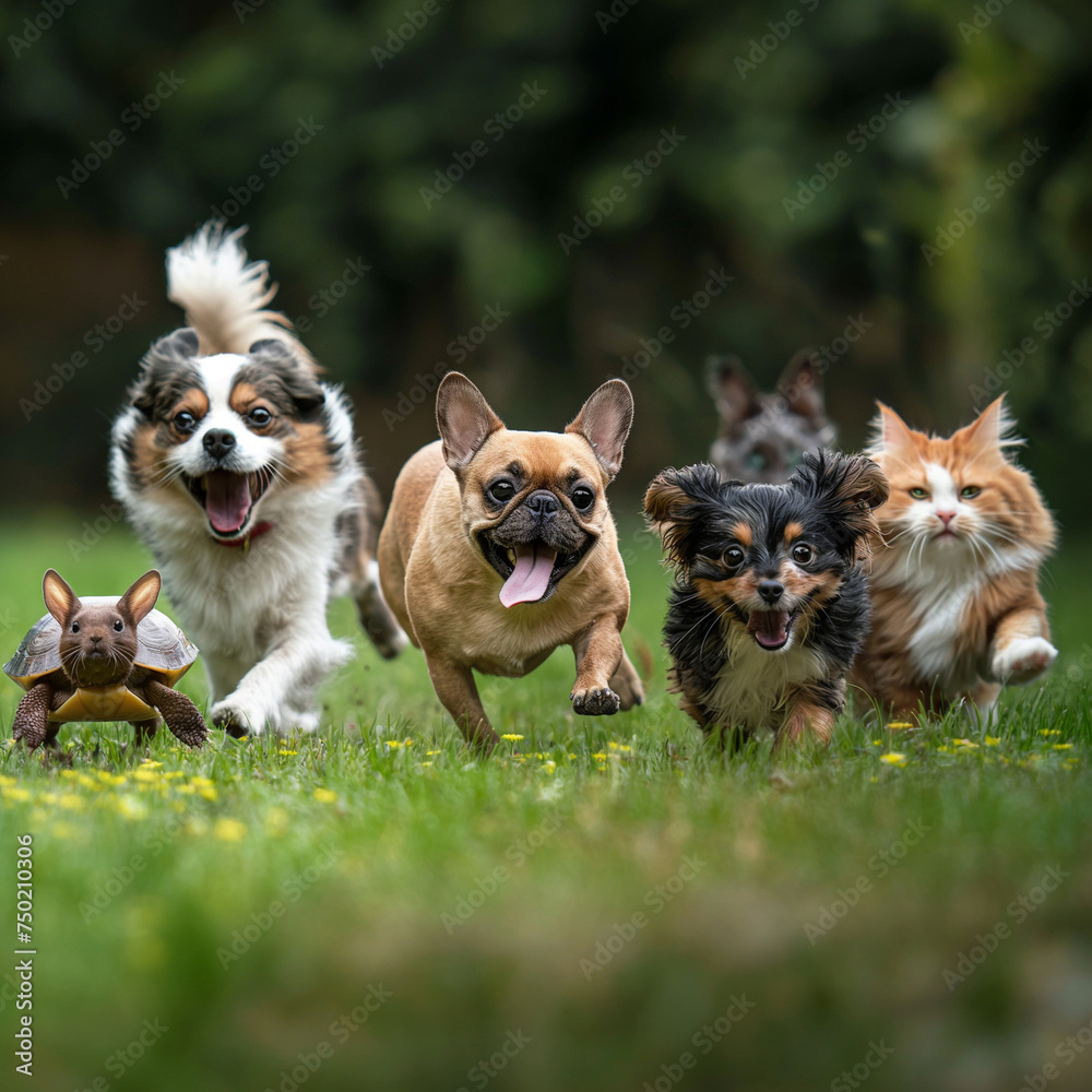 Animals run exuberantly and quickly across the field. Their movements are energetic and dynamic as they move forward with joy and eagerness. You can feel their speed and power. Animals run exuberantly and quickly across the field. Their movements are energetic and dynamic as they move forward with joy and eagerness. You can feel their speed and power.
