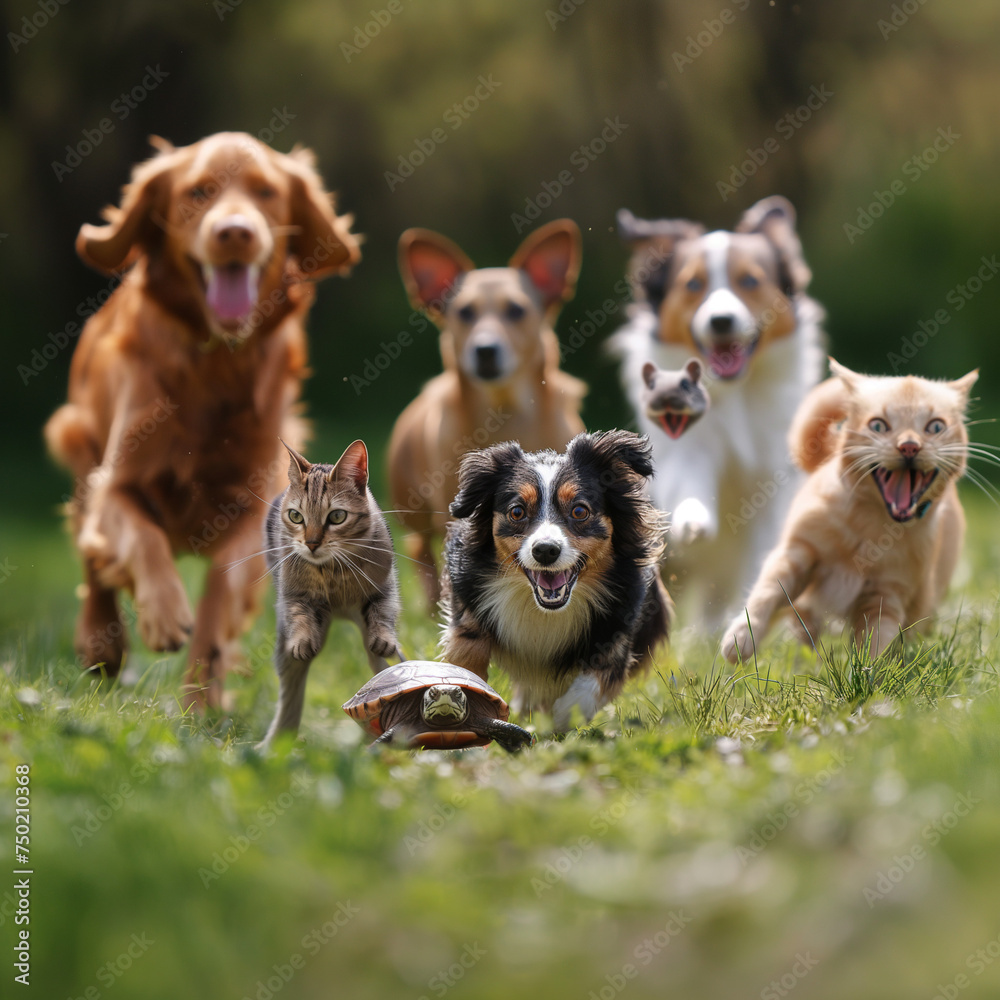 Animals run exuberantly and quickly across the field. Their movements are energetic and dynamic as they move forward with joy and eagerness. You can feel their speed and power. Animals run exuberantly and quickly across the field. Their movements are energetic and dynamic as they move forward with joy and eagerness. You can feel their speed and power.