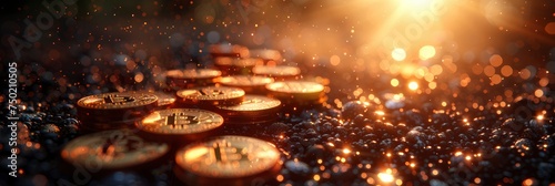 Pile Bitcoins Btc Simple Golden Coins, Background Images , Hd Wallpapers