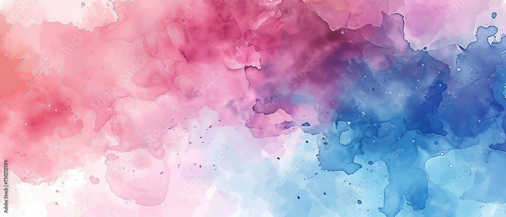 A seamless blend of watercolor hues transitioning from a cool blue to a warm pink, resembling a dreamy skies