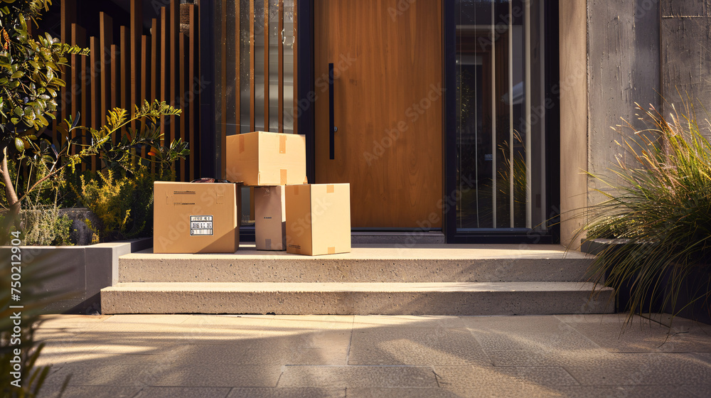 Courier delivery boxes From parcels to packages capture the seamless transportation and 