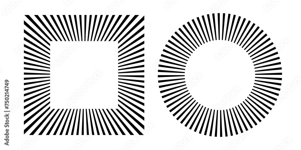 Fototapeta premium Set of Circle and Square Design Elements for Frames.