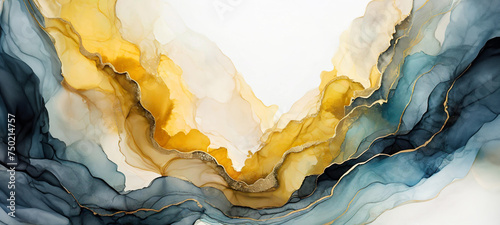 Kolorowe tło, abstrakcyjne fale akwarela © Iwona