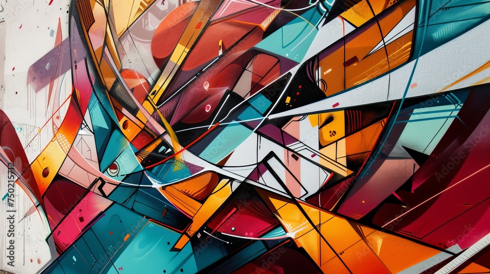 Stunning street art features abstract, creatively drawn images in fashionable colors adorning city walls, reflecting urban contemporary culture Stunning street art features abstract, creatively drawn images in fashionable colors adorning city walls, reflecting urban contemporary culture