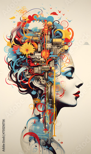 abstract illustrated mind, inner workings illustrated, trippy illustrations © MrJeans