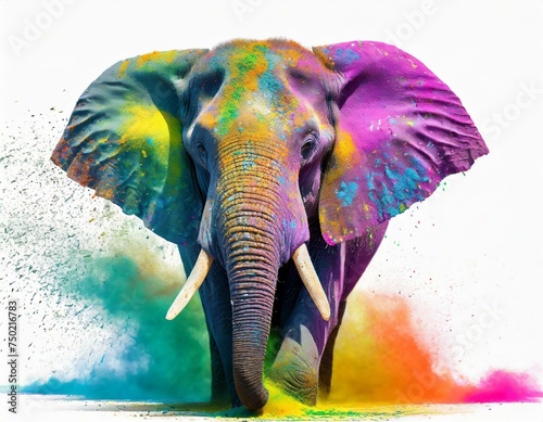 colorful elephant ready for holi celebration full of joy and happiness