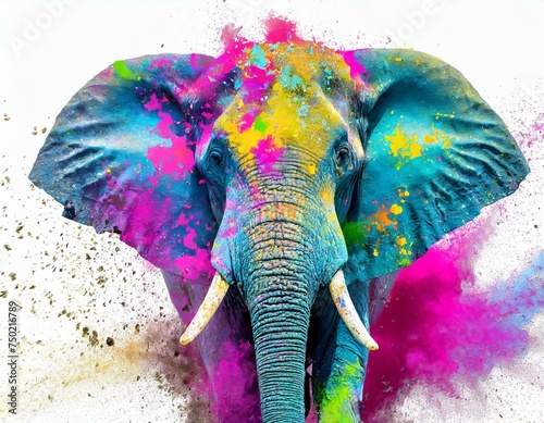 colorful elephant ready for holi celebration full of joy and happiness
