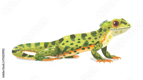 Lizard crawls cartoon animal illustration isolated o
