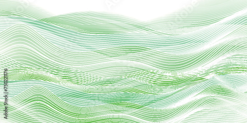 緑　和柄　波　背景	
