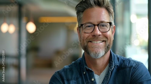 Man With Glasses Smiling at Camera
