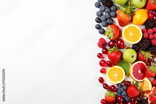 healthy fresh organic, fruit mix, Healthy food concept, background or wallpaper , Copy space for free text