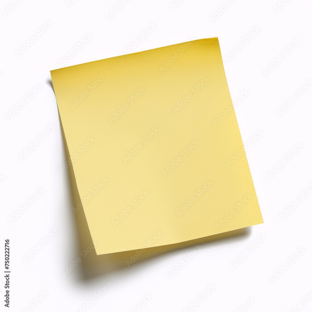 A yellow sticky note isolated on a white background. A yellow sticky note isolated on a white background.