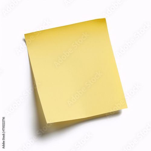 A yellow sticky note isolated on a white background.