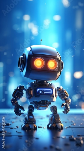 modern toy robot on a colorful background