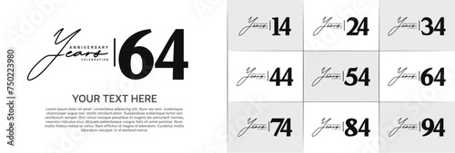 Set of Anniversary Logotype black color can be use for special day celebration