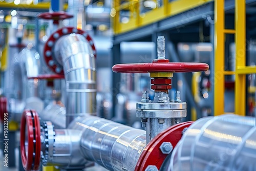 Industrial pipeline in a petrochemical plant Highlighting the oil and gas industry