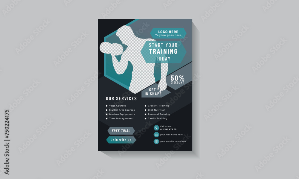 Fototapeta premium Modern and professional Gym flyer template