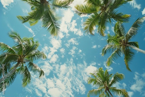 Tropical beach scene viewed from below Highlighting a vacation paradise
