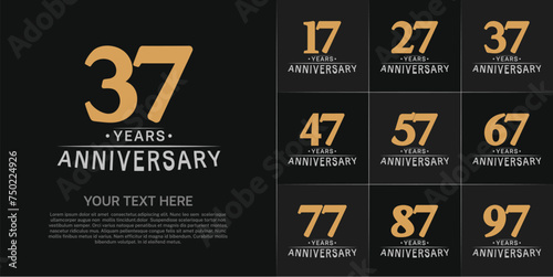 Set of Anniversary Logotype brown and gray color can be use for special day celebration