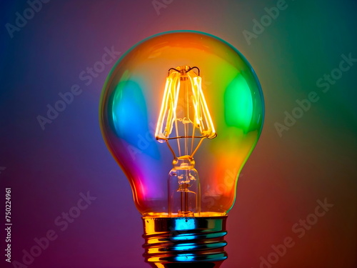 light bulb color design background generative AI