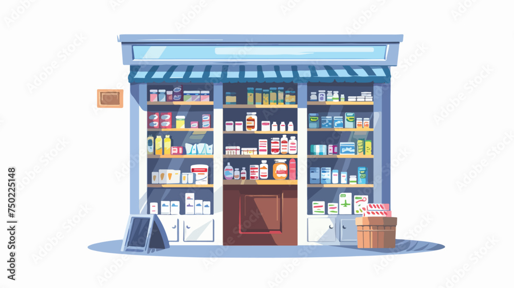 Pharmacy isolated on white background cartoon vector