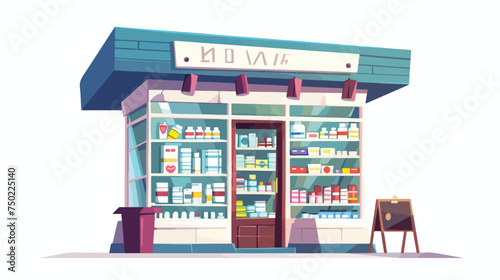 Pharmacy isolated on white background cartoon vector