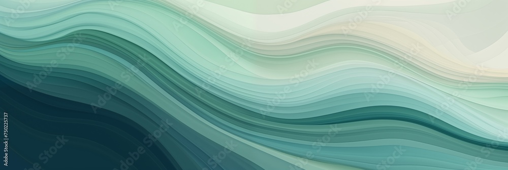 Fototapeta premium Abstract Ocean Waves in Shades of Blue and Green