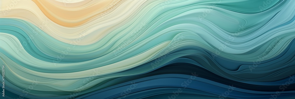 Abstract Ocean Waves in Shades of Blue and Green Abstract Ocean Waves in Shades of Blue and Green