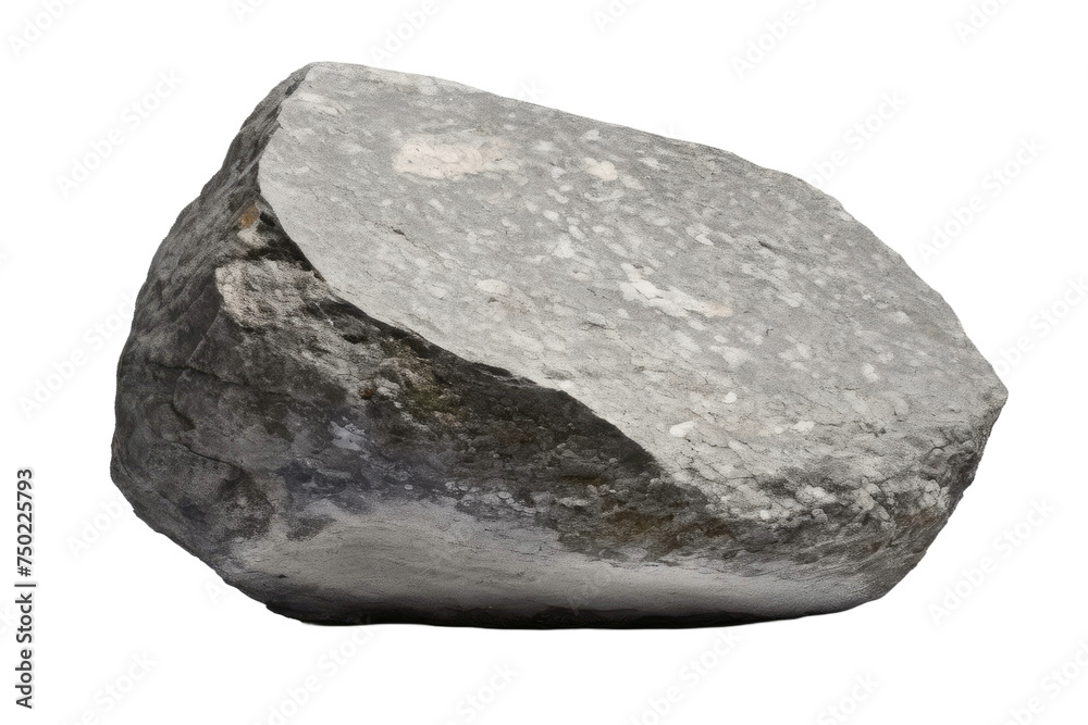 A high quality stock photograph of a single grey heavy rock isolated on a white background A high quality stock photograph of a single grey heavy rock isolated on a white background