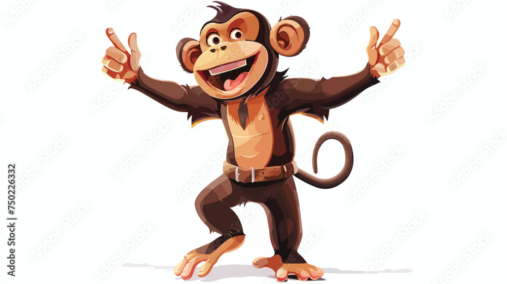 Rendered illustration of Monkey cartoon character wi - obrazy, fototapety, plakaty 