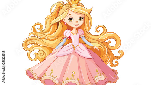 Rendering of a beautiful fairytale princess isolated