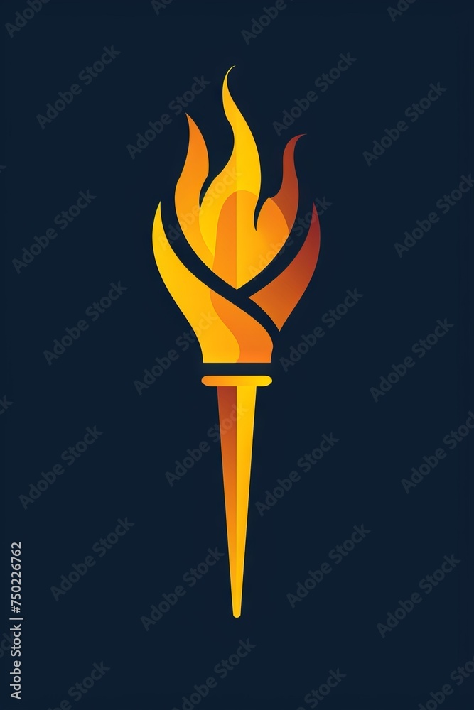 Flame of Triumph - Sports Ceremony Torch Icon - Minimalist Athletic ...