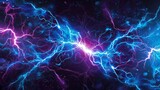 Electric Synapse - Vibrant Blue and Pink Lightning Energy - Dynamic Electricity Design - Plasma Sparks - Generative AI