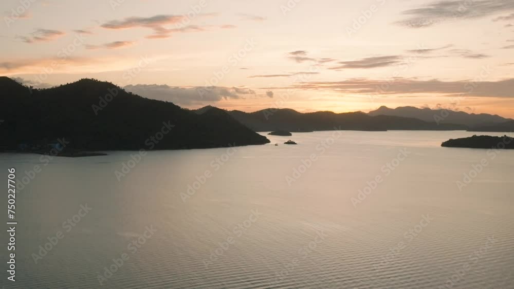 Tropical Islands with boats running over the sea at twilight. Coron, Palawan. Philippines. Tropical Islands with boats running over the sea at twilight. Coron, Palawan. Philippines.