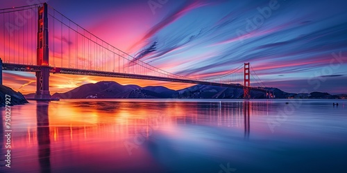 Lanfscape with Golden gate bridge in San Fransisco, California photo