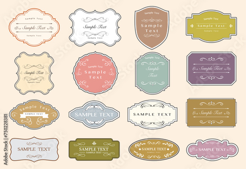 Vector set vintage labels. Retro frame. Calligraphic design elements.