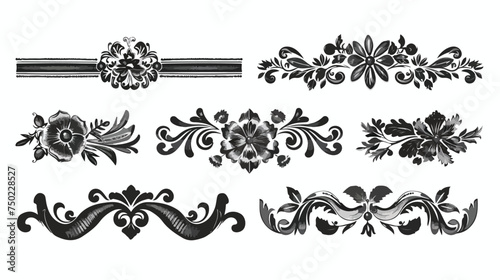 Set of decorative frames Elegant vector element for