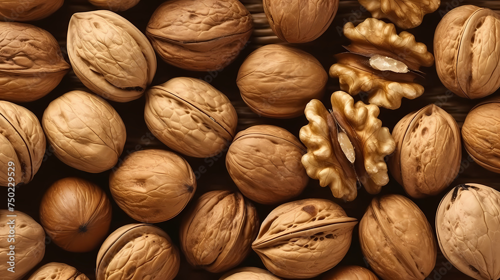 Fresh walnuts, food background Fresh walnuts, food background