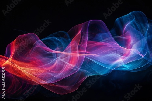 Abstract light painting in the dark with a small lamp resembling photographing a tiny particle s trajectory and progress