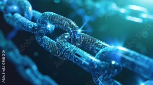 Blockchain Connection - Digital Encryption Chain Links - Secure Cryptocurrency Network - Fintech Innovation - Generative AI