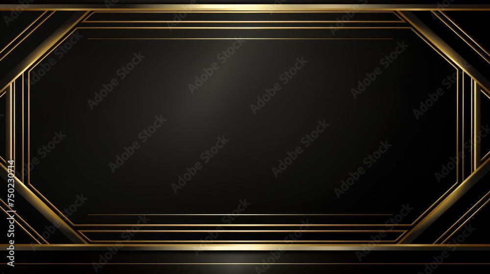 Black and Gold Background With Gold Frame Black and Gold Background With Gold Frame